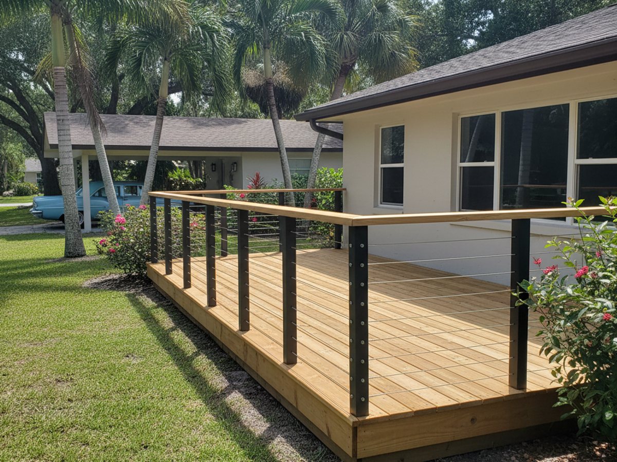 Custom Deck Design completed by Majestic Deck Solutions in Hialeah, FL