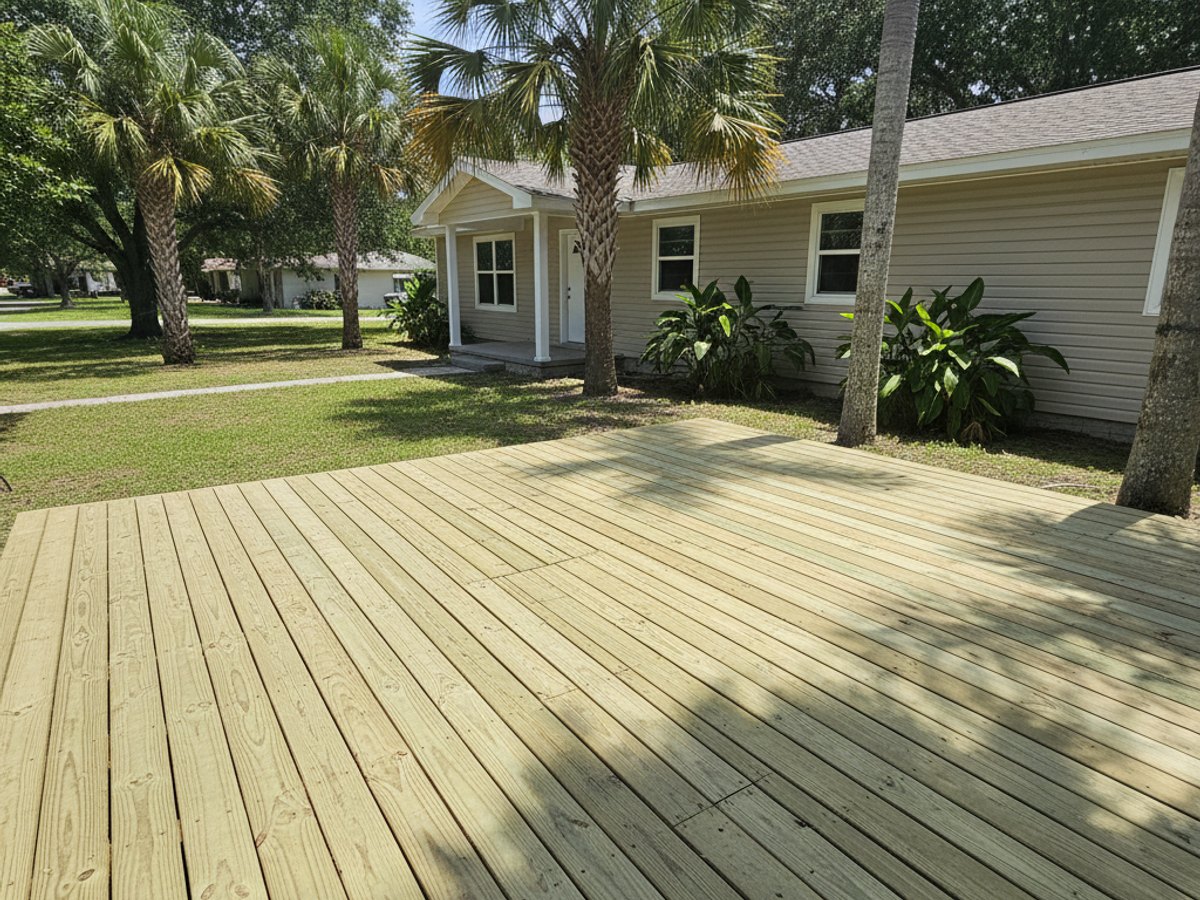 Majestic Deck Solutions crew at work on a home in Miami Gardens, FL